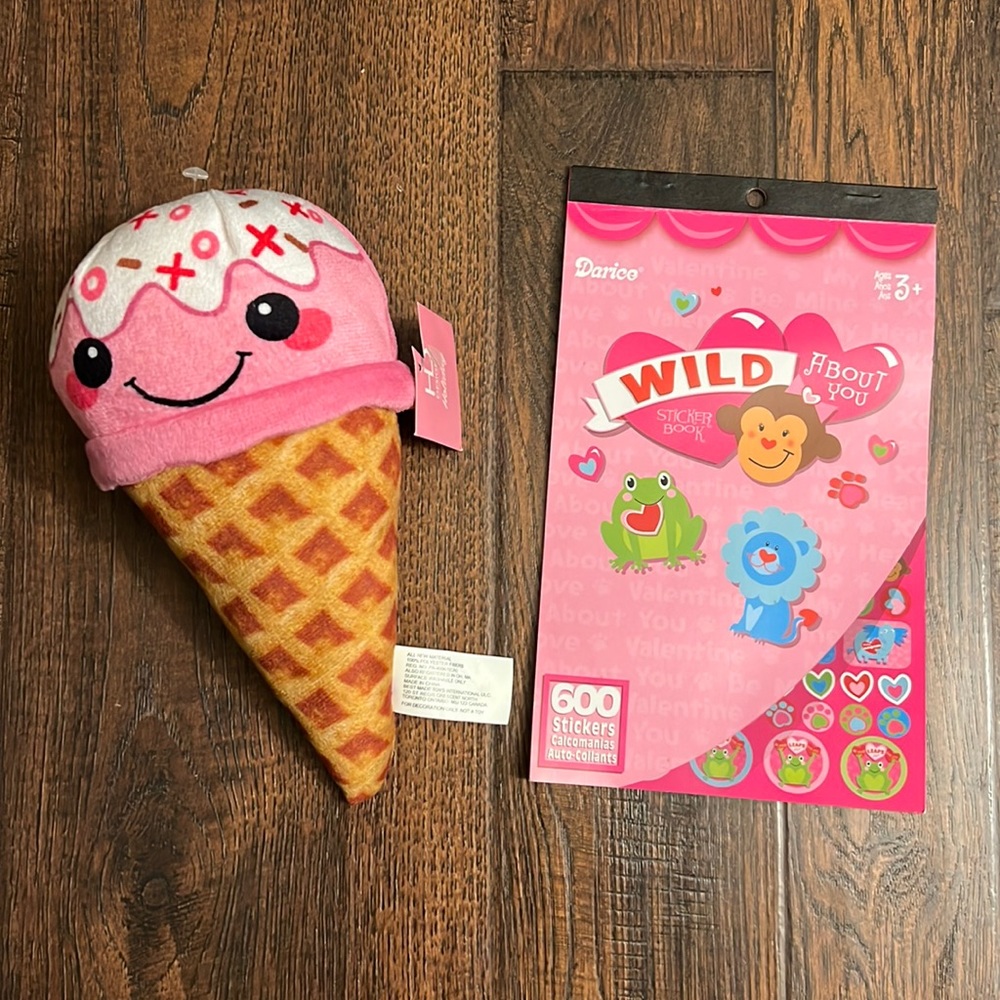 Ice Cream Cone Stuffy and Sticker Book